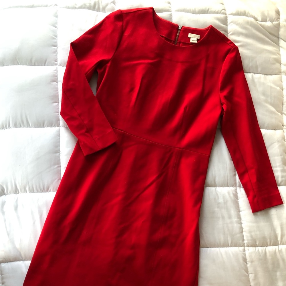 JCrew Red Ponte Dress Size 2